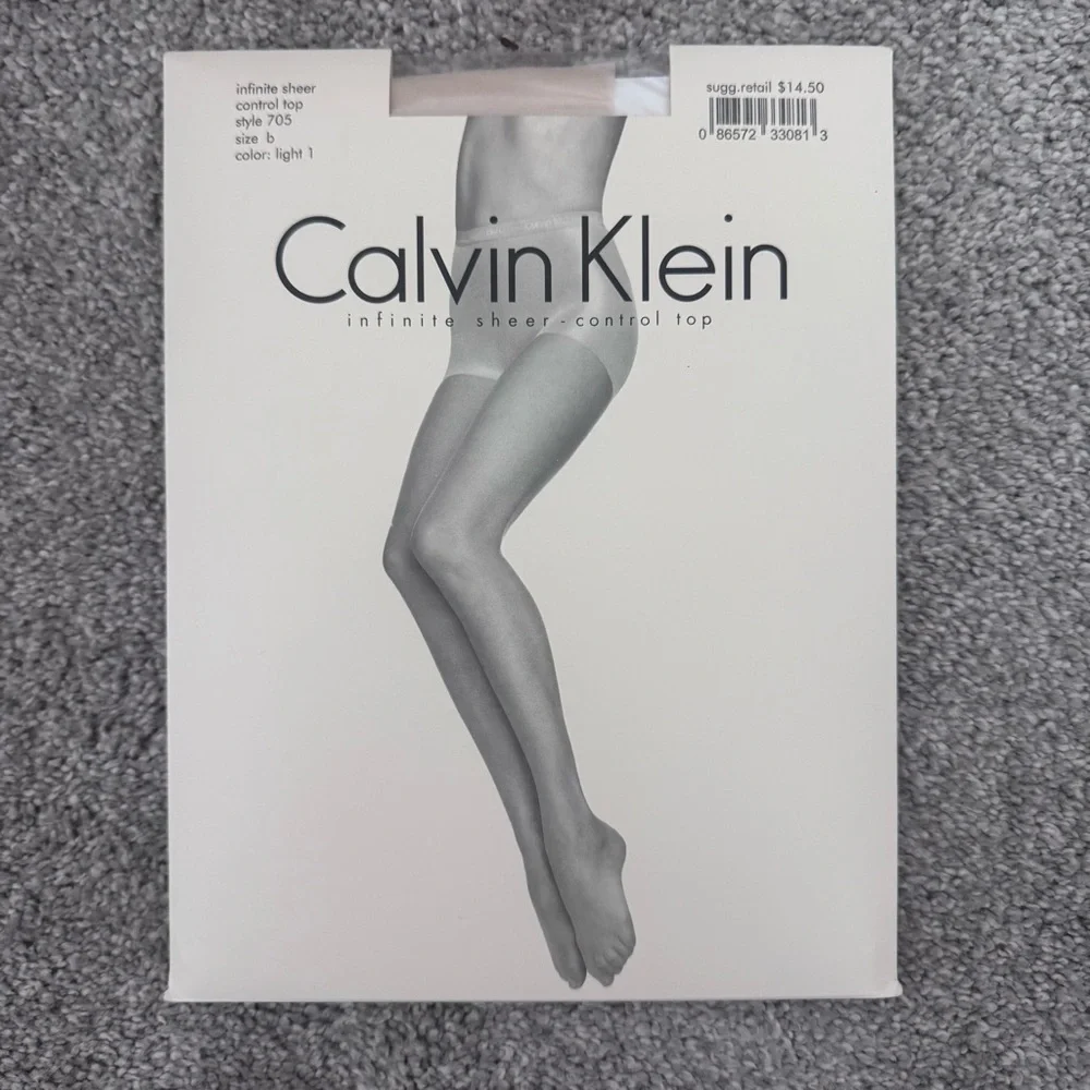 CALVIN KLEIN INFINITE SHEER CONTROL TOP PANTYHOSE STYL 705 Light 1 SZ B